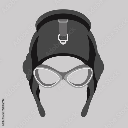 aviator helmet  vector illustration flat style  front 