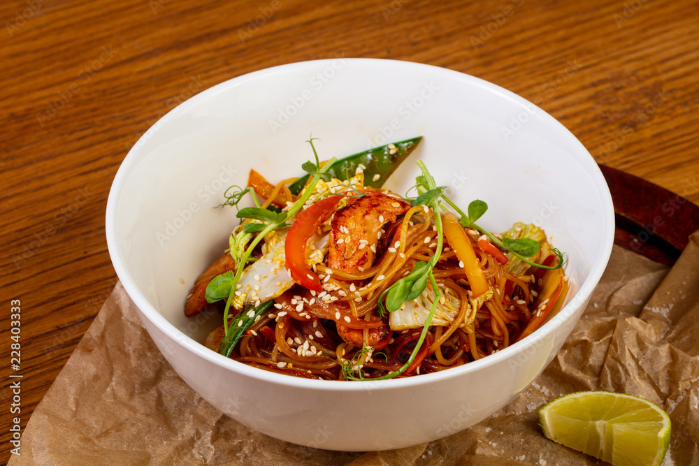 Soba with chicken