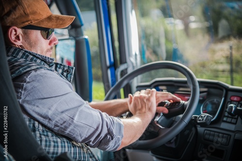 Fotografija Truck Driver in the Cabin