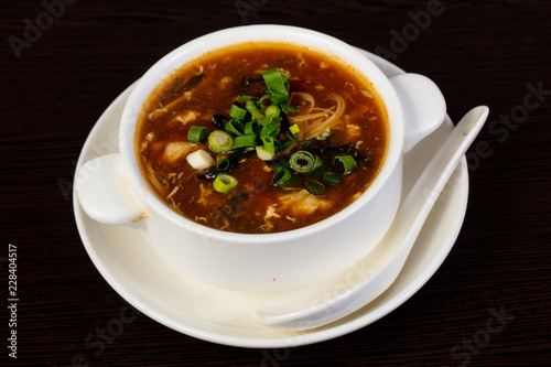 Chinese soup with seafood