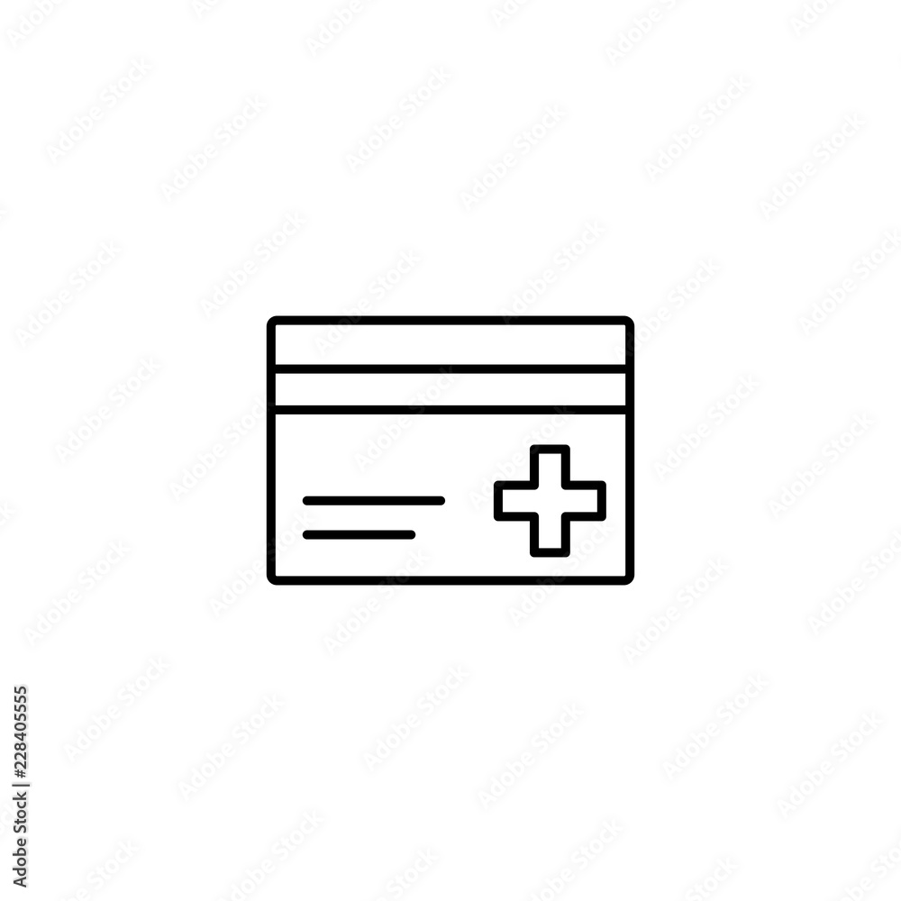 medical insurance card line black icon on white background Stock Vector |  Adobe Stock