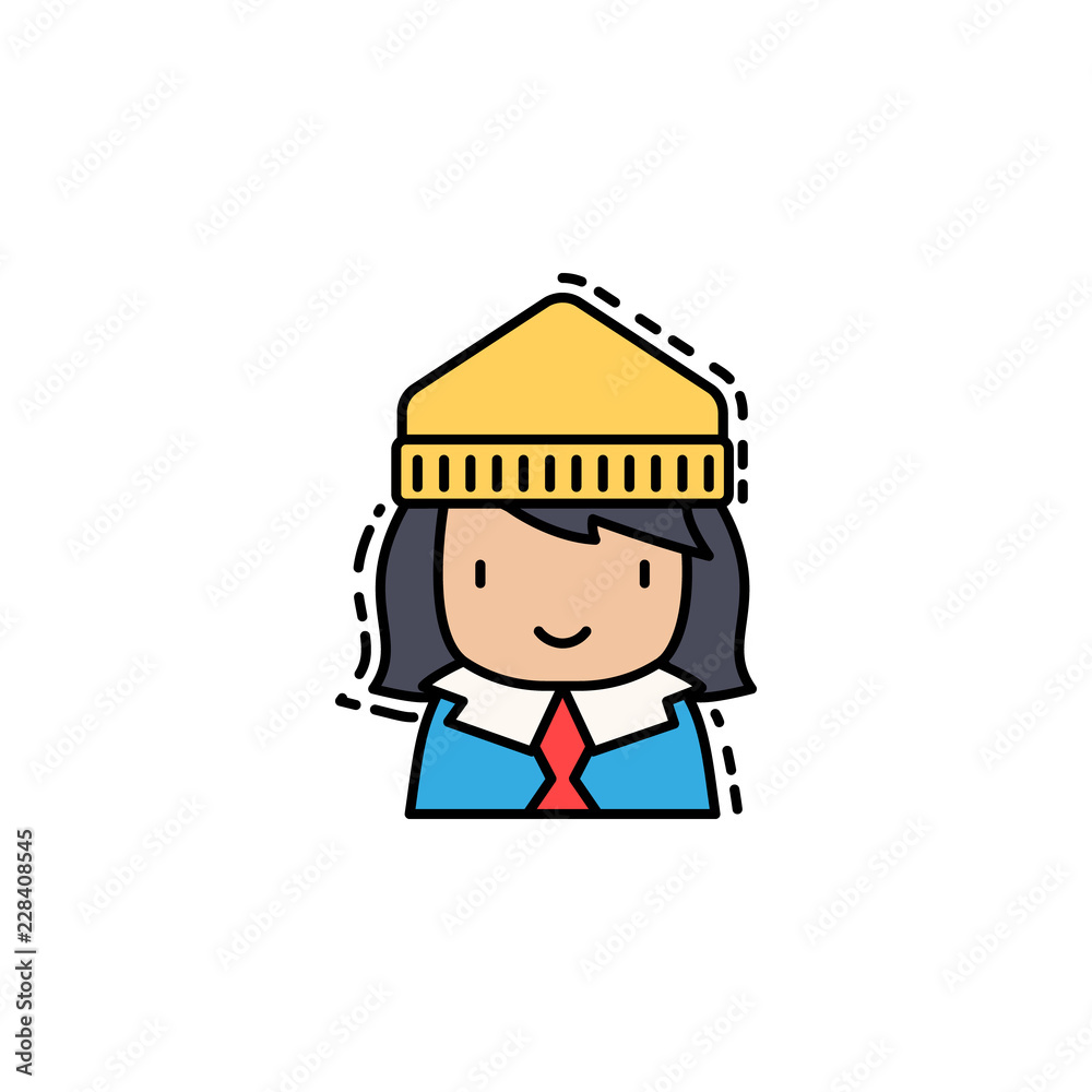 happy child colored icon. Element of new year avatars icon for mobile concept and web apps. Colored happy child icon can be used for web and mobile