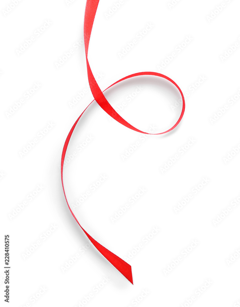Red ribbon on white background Red ribbon on white background