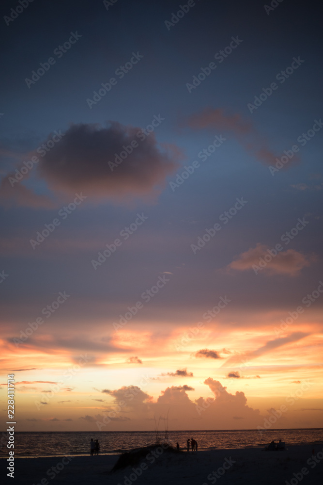Peaceful Pink and Blue Summer Night Sky Over Florida Landscape During Sunset Peaceful Pink and Blue Summer Night Sky Over Florida Landscape During Sunset