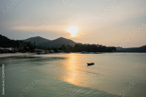 sunset on beach, Koh Phangan, Thailand.