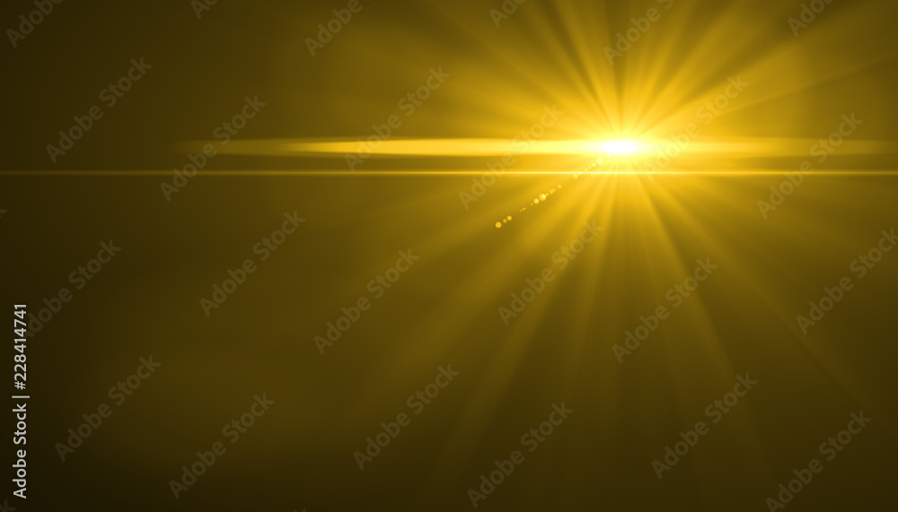 Obraz premium glowing ray light burst explosion on black background. lighting effect decoration with rays.