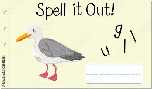 Spell English word gull
