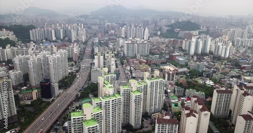 Aerial Near the Han River, Seoul, South Korea photo