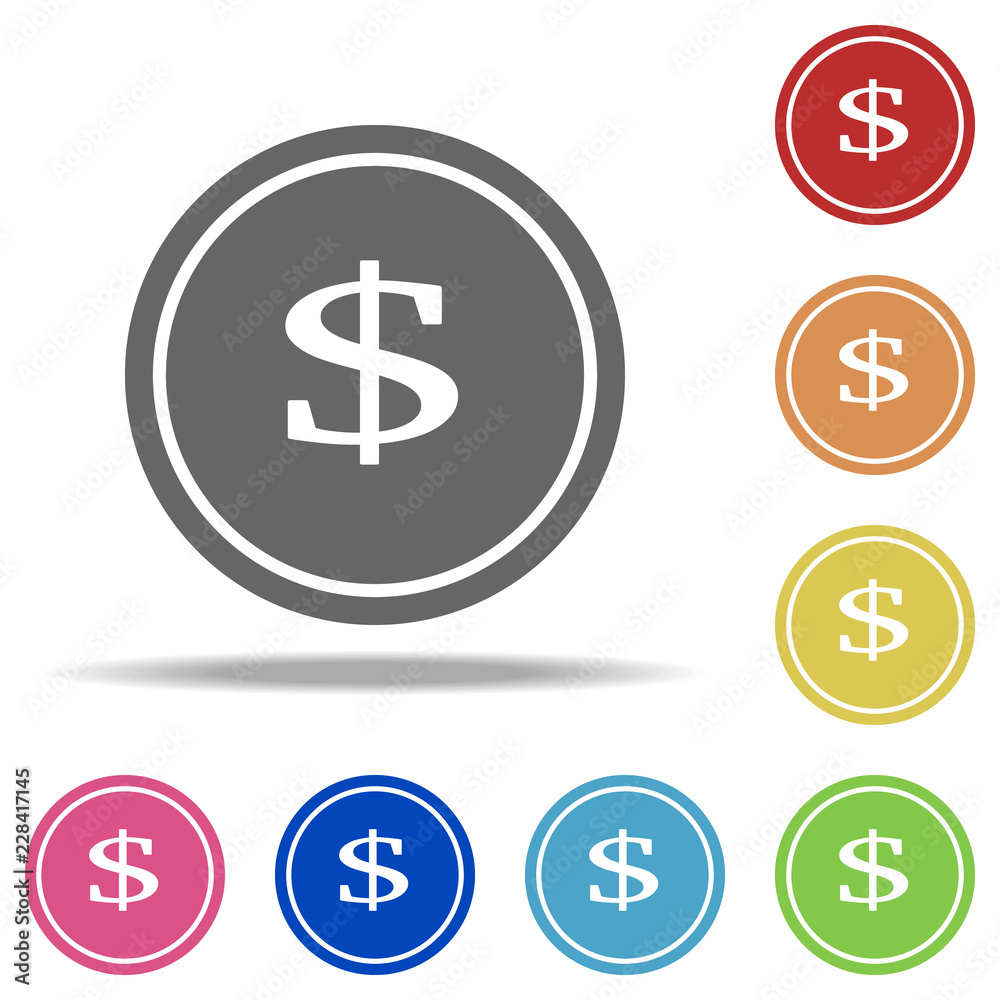 dollar coin icon. Elements of banking in multi color style icons. Simple icon for websites, web design, mobile app, info graphics dollar coin icon. Elements of banking in multi color style icons. Simple icon for websites, web design, mobile app, info graphics