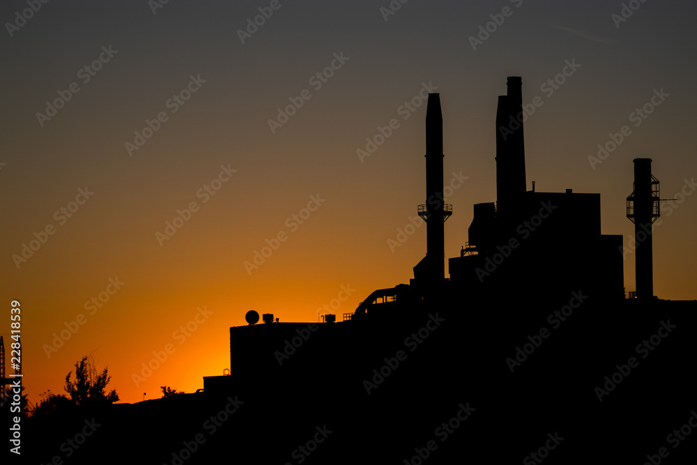 Fototapeta premium Sunset at the Power Plant