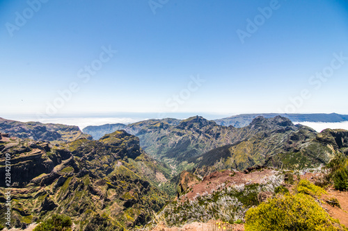 Top point of Pico Ruivo the highest mountain of Madeira island. Madeira best island Europe destination