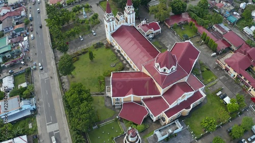 Aerial footage of the church and the mass grave site  in Palo, Philippines due to Typhoon Yolanda was also known as Typhoon Haiyan photo