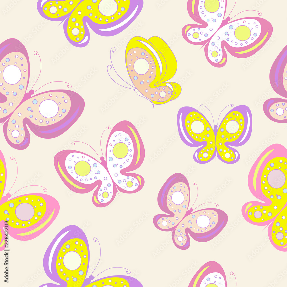 beautiful color butterflies,set, pattern