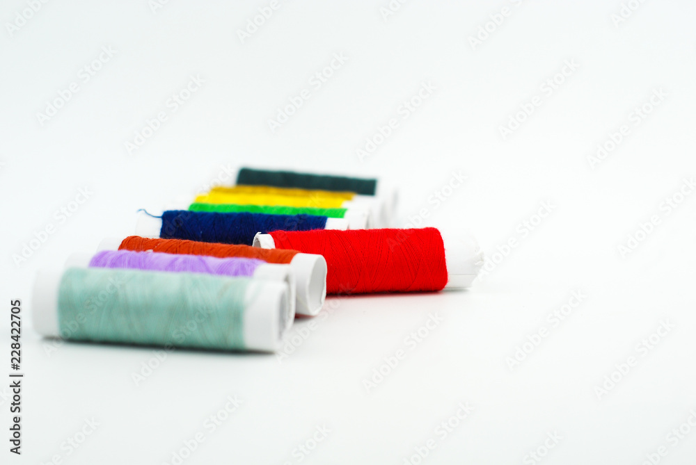 spools of thread isolated on white background spools of thread isolated on white background