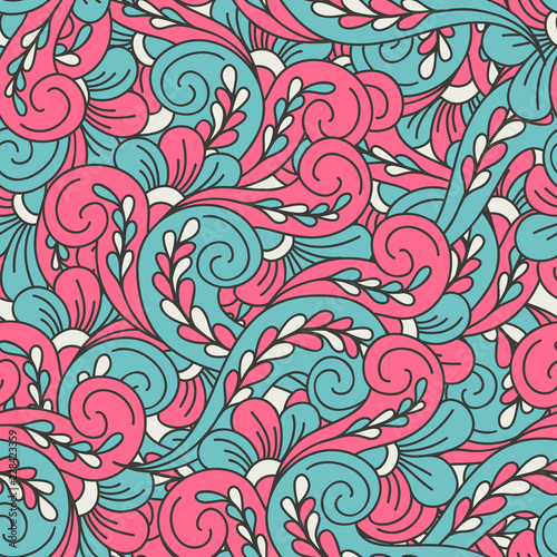 Colorful abstract seamless pattern. Ornament. Stylised leaves. Vintage. Great for fabric and textile  wallpaper  business cards  flyer  menu  wrapping paper  packaging or any desired idea.