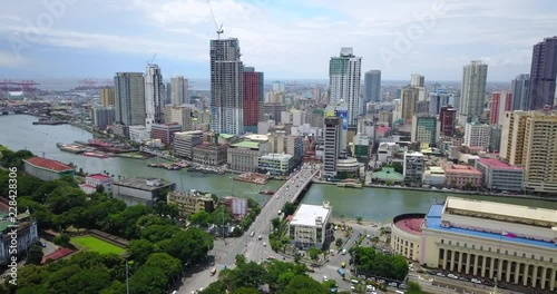 Aerial of Architecture and Cityscape of Manila, Philippines photo