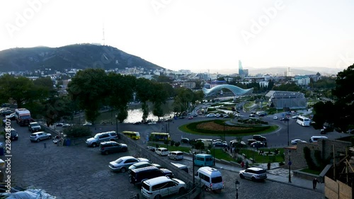 pt1 of 2 - Timelapse from day to early evening over tbilisi, Georgia with peace bridge in the background. part 1 and part 2 of this timelapse links together. photo