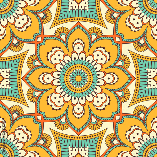 Hand drawn ornamental seamless pattern
