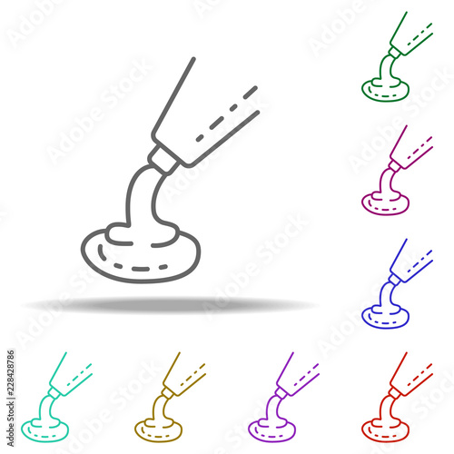 extruding cream icon. Elements of Beauty, make up, cosmetics in multi color style icons. Simple icon for websites, web design, mobile app, info graphics