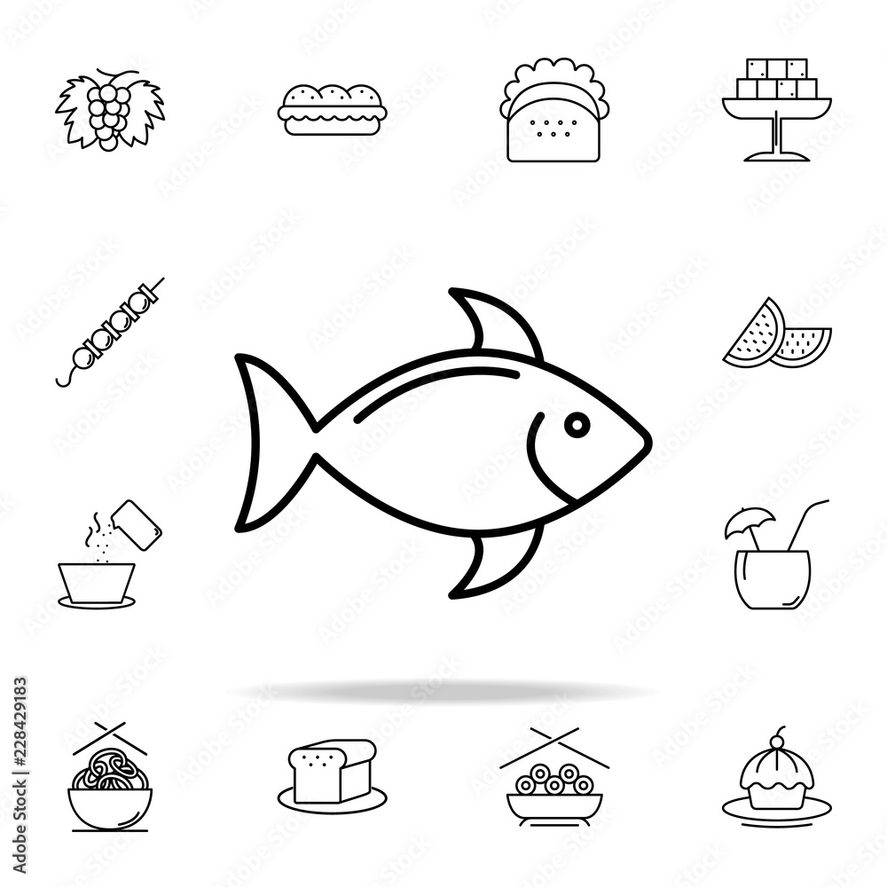 a fish icon. Food and drink icons universal set for web and mobile