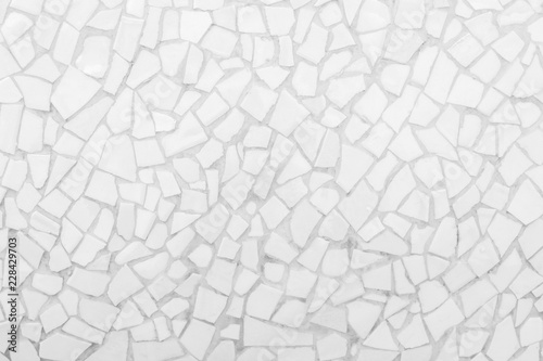 Broken tiles mosaic seamless pattern. White and Grey the tile wall high resolution real photo or brick seamless and texture interior background.