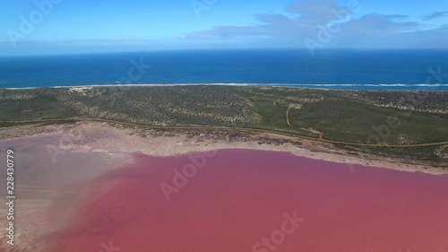 Aerial view of Pink Salt Lake, Australia photo