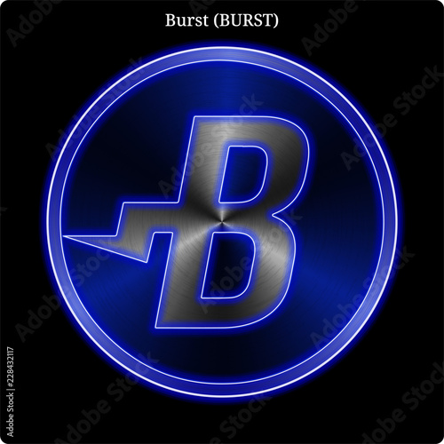 Metal Burst (BURST) coin witn blue neon glow.