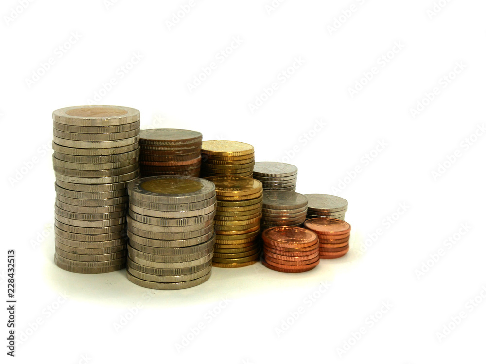 Saving the Coins of thailand on a white background Saving the Coins of thailand on a white background