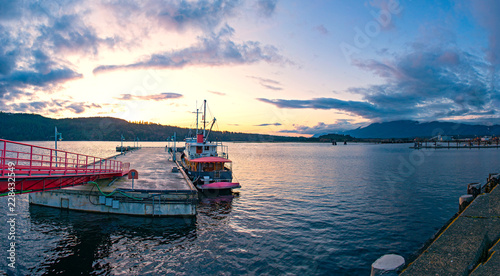 Panoramic view of Port Alberni dock in Vancouver Island, BC, Canada photo