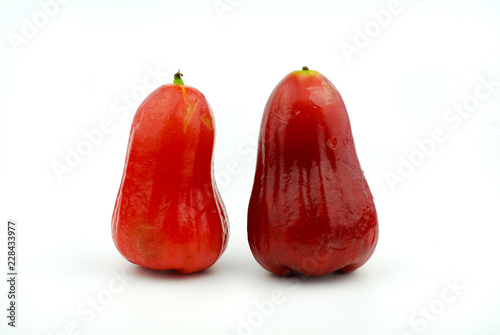 Rose apple fruit on white background