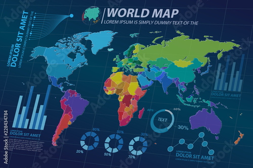 big data map infographic elements  vector template 