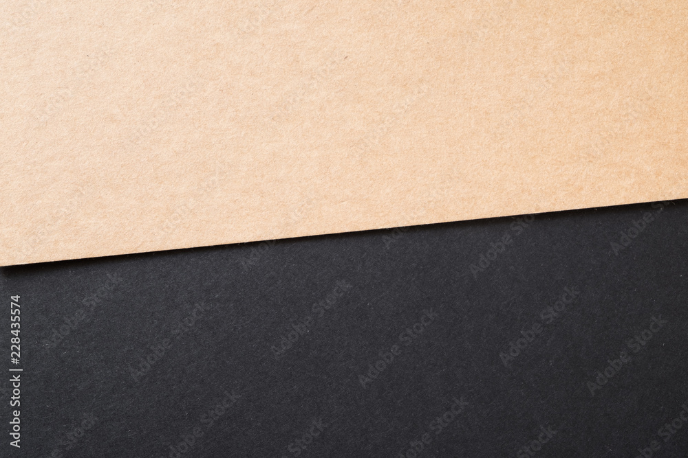 Kraft paper sheet overlap with brown and black colors for background, banner, presentation template. Kraft paper sheet overlap with brown and black colors for background, banner, presentation template.