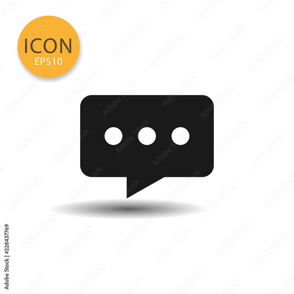 Speech bubble icon isolated flat style.