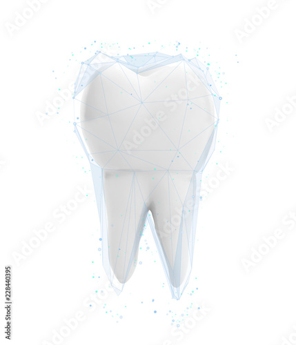 vector 3d tooth for dental medicine. on a white background