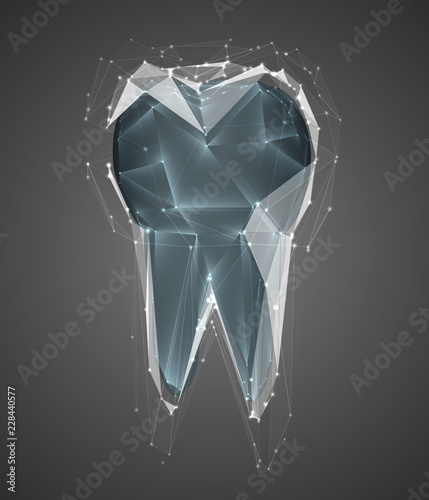 vector 3d tooth for dental medicine. on  background