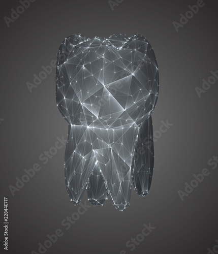 vector 3d tooth for dental medicine. on  background