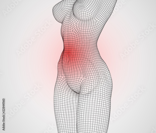 3d female body from square polygons.