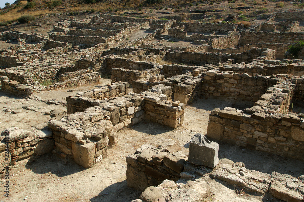 RHODES – SEPTEMBER 8: Rhodes, Greece on September 8, 2012. Ancient ruins of Kamiros, Rhodes, Greece