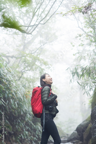 Woman in forest photo