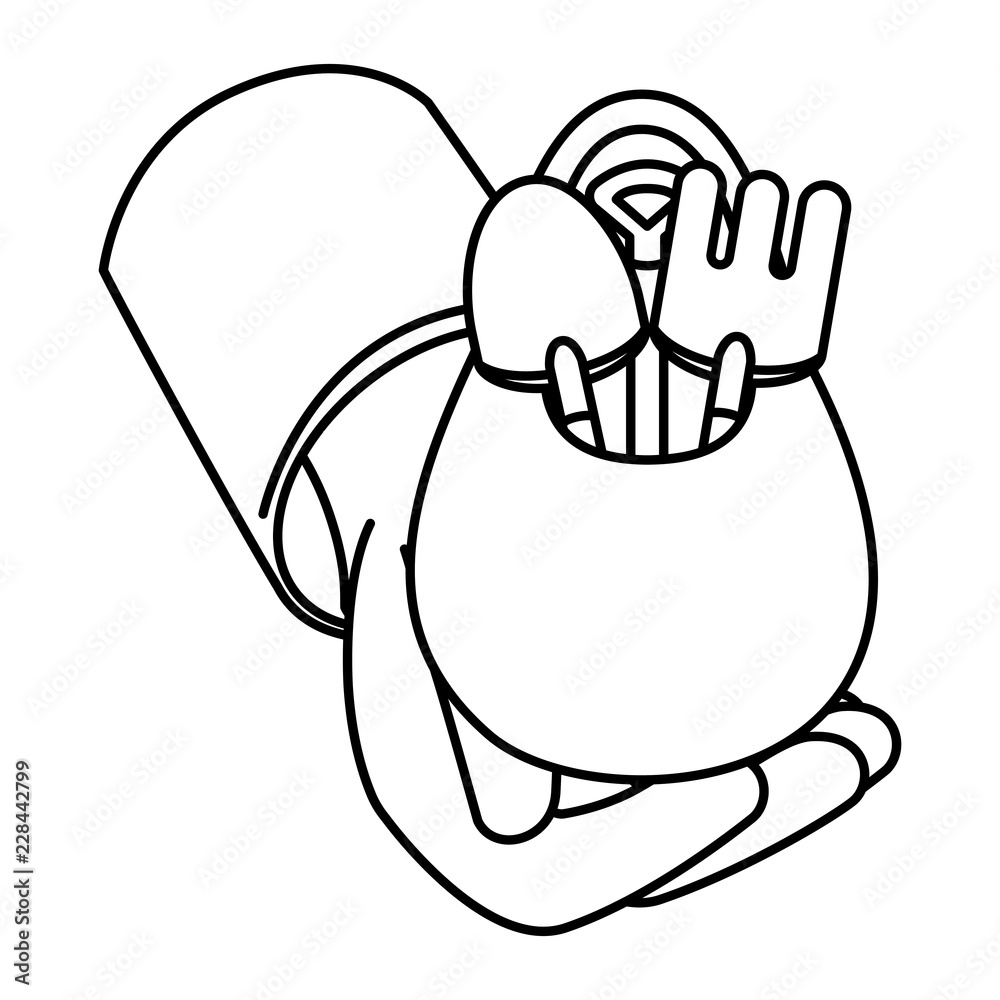 gardening tools in bag isolated icon gardening tools in bag isolated icon