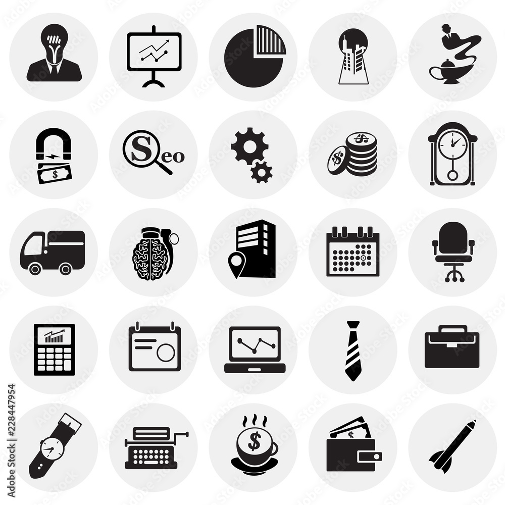 Business icons set on background Business icons set on background