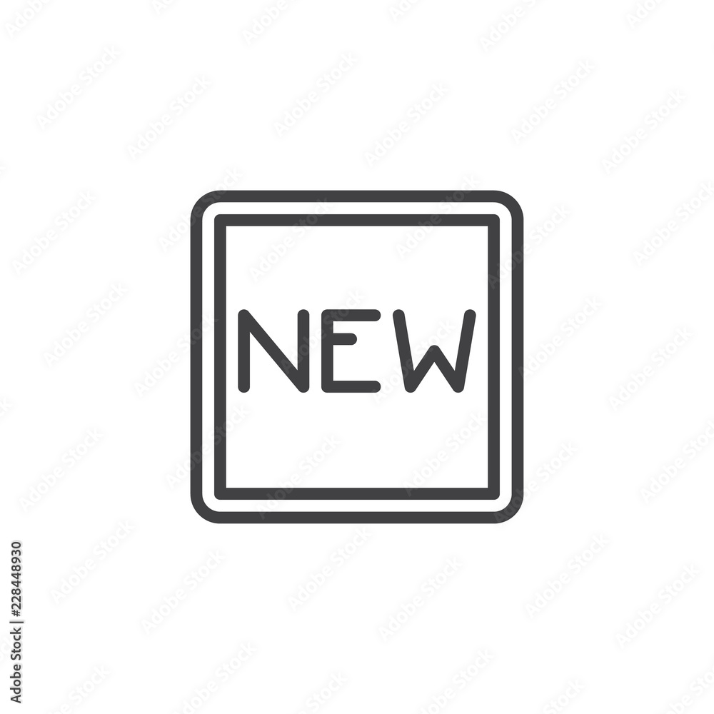 New product outline icon. linear style sign for mobile concept and web design. Promotion simple line vector icon. Symbol, logo illustration. Pixel perfect vector graphics New product outline icon. linear style sign for mobile concept and web design. Promotion simple line vector icon. Symbol, logo illustration. Pixel perfect vector graphics