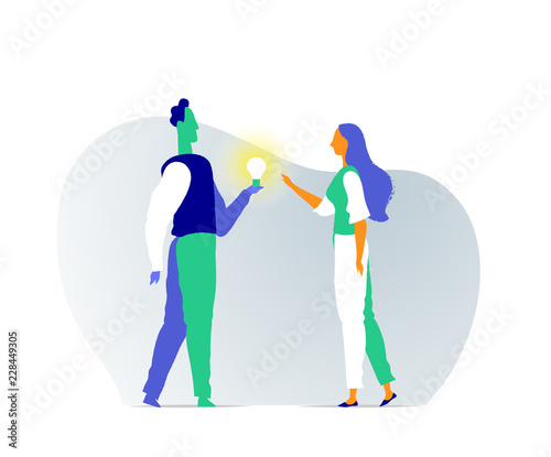 A man gives a bright idea to a girl