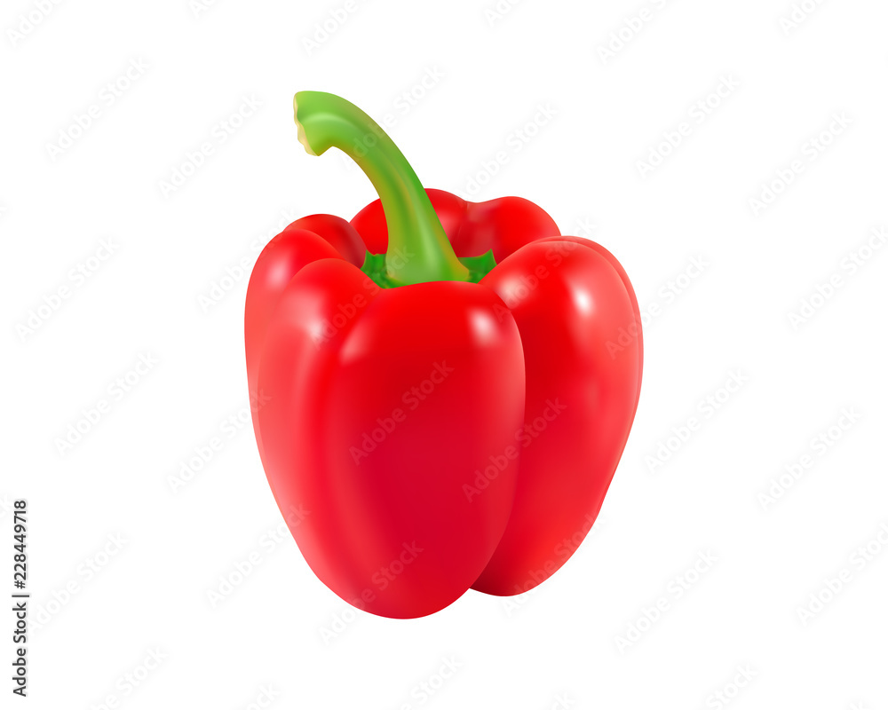 Vector red paprika , 3d realistic isolated on white background, EPS 10 Vector red paprika , 3d realistic isolated on white background, EPS 10