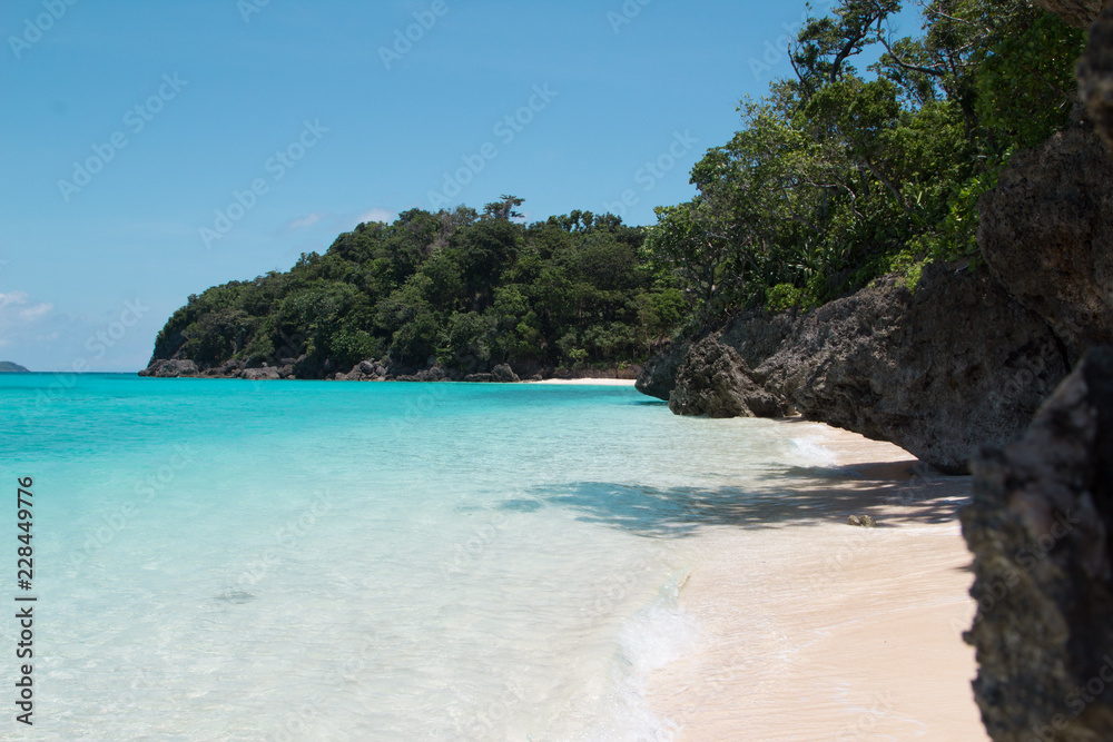 Pristine Puka Shell Beach on Boracay Island, Philippines