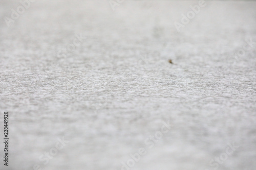 Closeup view on crust of ice over snow
