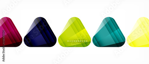 Glass triangles modern geometric composition, abstract background