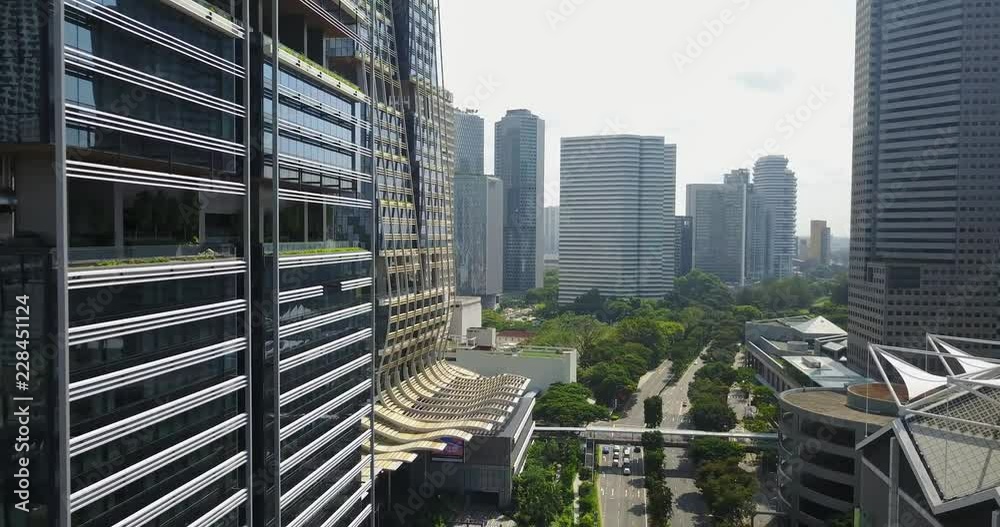 Aerial of Architecture and Cityscape in Singapore