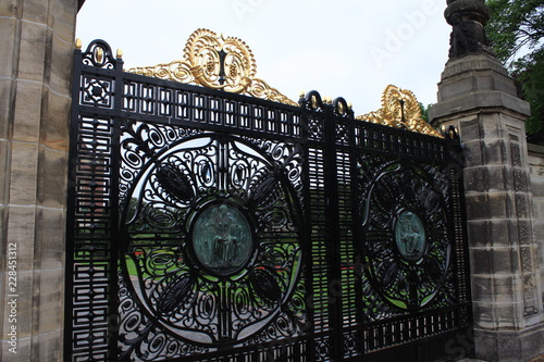 Gate of Peace Palace at Hague, Netherlands at sunset photo