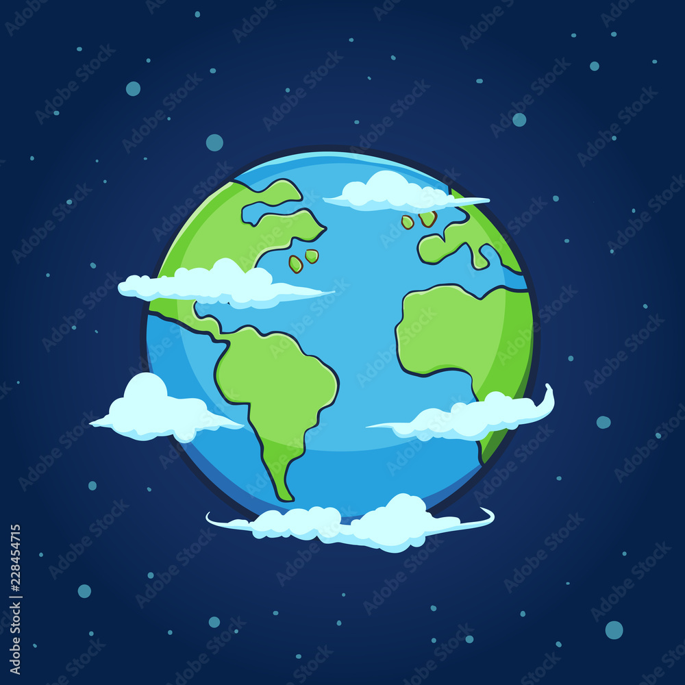 Premium Vector | Lovely hand drawn planet earth composition